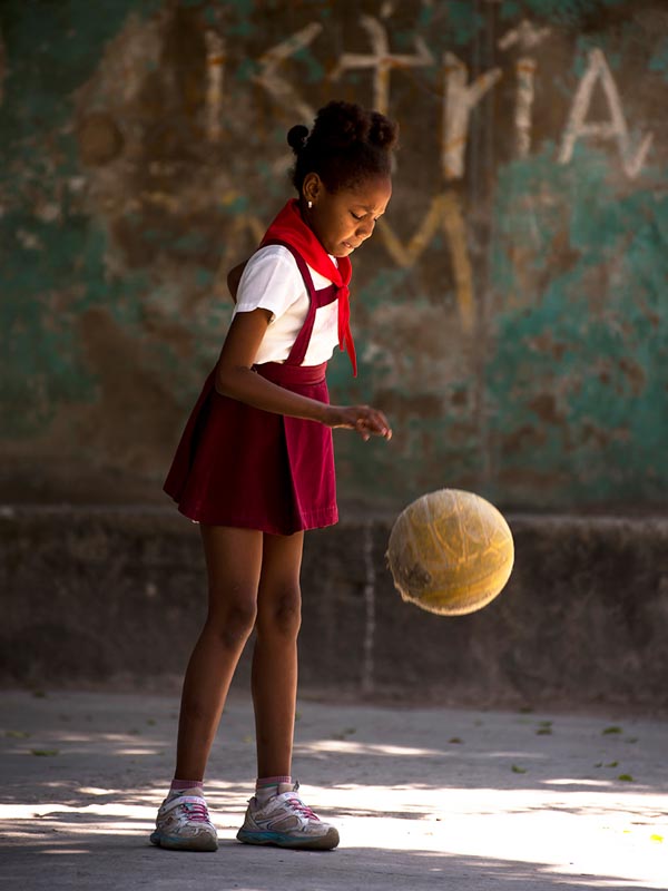 A girl with a ball