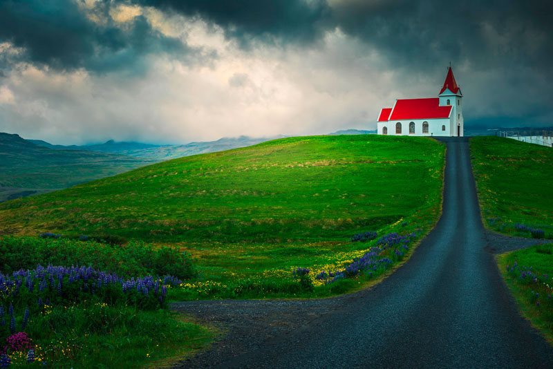 Red church of iceland