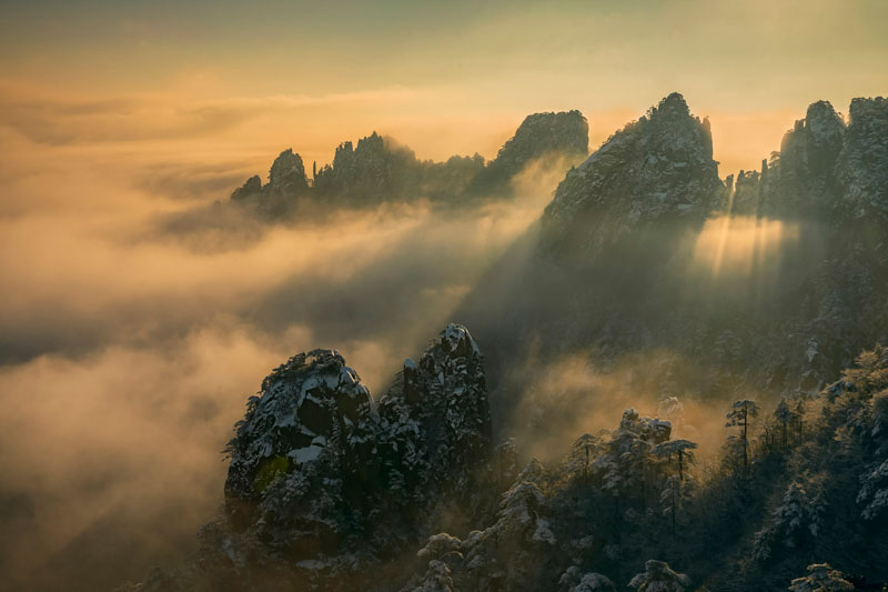 Mount huang after snow