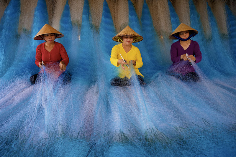 Weaving fishing gangll