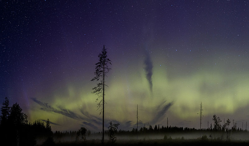 Clouds and auroras